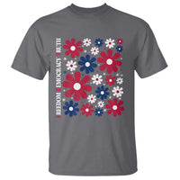 Subtle FDT T Shirt Boho Floral Red White Blue Social Justice - Wonder Print Shop