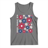 Subtle FDT Tank Top Boho Floral Red White Blue Social Justice - Wonder Print Shop