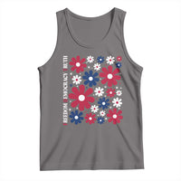 Subtle FDT Tank Top Boho Floral Red White Blue Social Justice - Wonder Print Shop