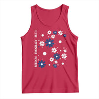 Subtle FDT Tank Top Boho Floral Red White Blue Social Justice - Wonder Print Shop