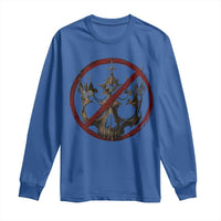 No Kings in America Long Sleeve Shirt Skull Crown Nope Kings - Wonder Print Shop