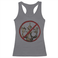 No Kings in America Racerback Tank Top Skull Crown Nope Kings - Wonder Print Shop