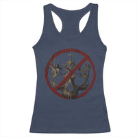 No Kings in America Racerback Tank Top Skull Crown Nope Kings - Wonder Print Shop