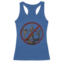 No Kings in America Racerback Tank Top Skull Crown Nope Kings - Wonder Print Shop