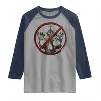 No Kings in America Raglan Shirt Skull Crown Nope Kings - Wonder Print Shop