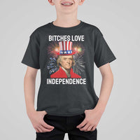 Bitches Love Independence T Shirt For Kid Thomas Jefferson Funny 4th Of July - Wonder Print Shop