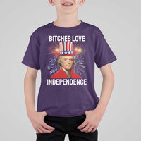 Bitches Love Independence T Shirt For Kid Thomas Jefferson Funny 4th Of July - Wonder Print Shop
