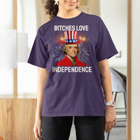 Bitches Love Independence T Shirt For Women Thomas Jefferson Funny 4th Of July - Wonder Print Shop