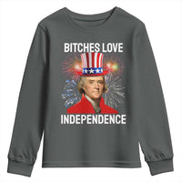 Bitches Love Independence Youth Sweatshirt Thomas Jefferson Funny 4th Of July - Wonder Print Shop