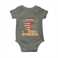 No Kings in America Baby Onesie Vintage Old American Flag Patriotic 1776 We The People TS10