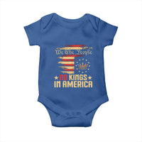 No Kings in America Baby Onesie Vintage Old American Flag Patriotic 1776 We The People TS10