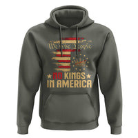 No Kings in America Hoodie Vintage Old American Flag Patriotic 1776 We The People TS10
