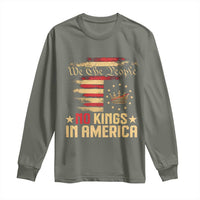No Kings in America Long Sleeve Shirt Vintage Old American Flag Patriotic 1776 We The People TS10