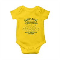 Funny Psychology Lover Baby Onesie Dinosaurs Didnt Talk About Their Feelings Mental Health Therapist