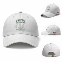 Funny Psychology Lover Baseball Cap Dinosaurs Didnt Talk About Their Feelings Mental Health Therapist