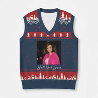 Y'all Need Jesus Funny Girls Meme Saying Christian Humor V-Neck Knit Sweater Vest