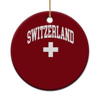 Switzerland Flag Vintage Ceramic Ornament Swiss Retro Vintage
