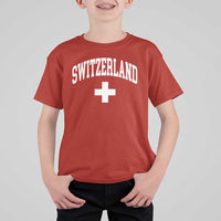 Switzerland Flag Vintage T Shirt For Kid Swiss Retro Vintage