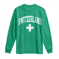 Switzerland Flag Vintage Long Sleeve Shirt Swiss Retro Vintage