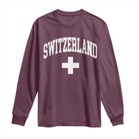 Switzerland Flag Vintage Long Sleeve Shirt Swiss Retro Vintage