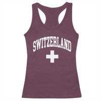 Switzerland Flag Vintage Racerback Tank Top Swiss Retro Vintage