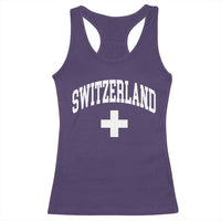 Switzerland Flag Vintage Racerback Tank Top Swiss Retro Vintage