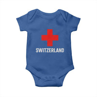 Vintage Retro Switzerland Fan Baby Onesie Swiss Cross Flag