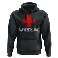 Vintage Retro Switzerland Fan Hoodie Swiss Cross Flag