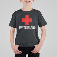 Vintage Retro Switzerland Fan T Shirt For Kid Swiss Cross Flag