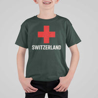 Vintage Retro Switzerland Fan T Shirt For Kid Swiss Cross Flag