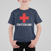Vintage Retro Switzerland Fan T Shirt For Kid Swiss Cross Flag