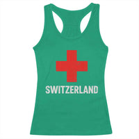 Vintage Retro Switzerland Fan Racerback Tank Top Swiss Cross Flag