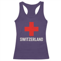 Vintage Retro Switzerland Fan Racerback Tank Top Swiss Cross Flag