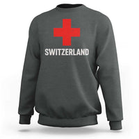 Vintage Retro Switzerland Fan Sweatshirt Swiss Cross Flag