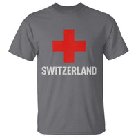 Vintage Retro Switzerland Fan T Shirt Swiss Cross Flag