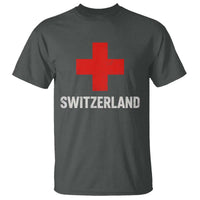 Vintage Retro Switzerland Fan T Shirt Swiss Cross Flag