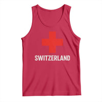 Vintage Retro Switzerland Fan Tank Top Swiss Cross Flag