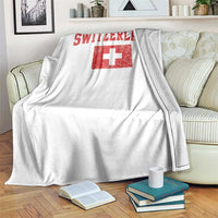 Switzerland Fan Throw Blanket Vintage Retro Swiss Cross Flag