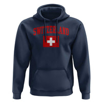Switzerland Fan Hoodie Vintage Retro Swiss Cross Flag