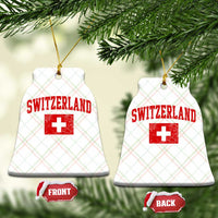 Switzerland Fan Ceramic Ornament Vintage Retro Swiss Cross Flag