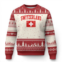 Switzerland Fan Ugly Christmas Sweater Vintage Retro Swiss Cross Flag