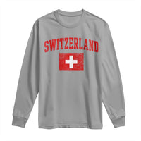 Switzerland Fan Long Sleeve Shirt Vintage Retro Swiss Cross Flag