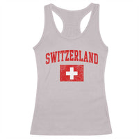 Switzerland Fan Racerback Tank Top Vintage Retro Swiss Cross Flag