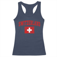 Switzerland Fan Racerback Tank Top Vintage Retro Swiss Cross Flag