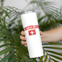 Switzerland Fan Skinny Tumbler Vintage Retro Swiss Cross Flag