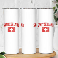 Switzerland Fan Skinny Tumbler Vintage Retro Swiss Cross Flag