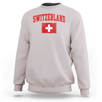 Switzerland Fan Sweatshirt Vintage Retro Swiss Cross Flag