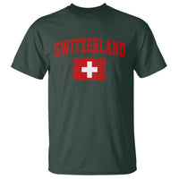Switzerland Fan T Shirt Vintage Retro Swiss Cross Flag