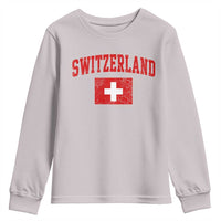 Switzerland Fan Youth Sweatshirt Vintage Retro Swiss Cross Flag