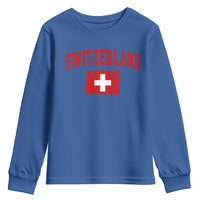 Switzerland Fan Youth Sweatshirt Vintage Retro Swiss Cross Flag